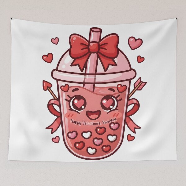 Item preview, Kawaii Valentine Bubble Tea Happy Sweetie Gift designed and sold by SoulenCify.