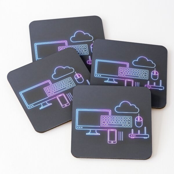 Item preview, Neon Tech Icons Digital Workspace Glow Design designed and sold by SplashTastic.