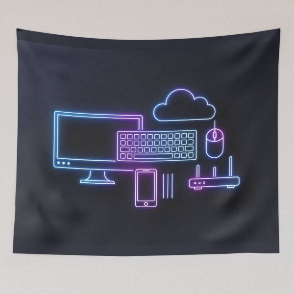 Item preview, Neon Tech Icons Digital Workspace Glow Design designed and sold by SplashTastic.