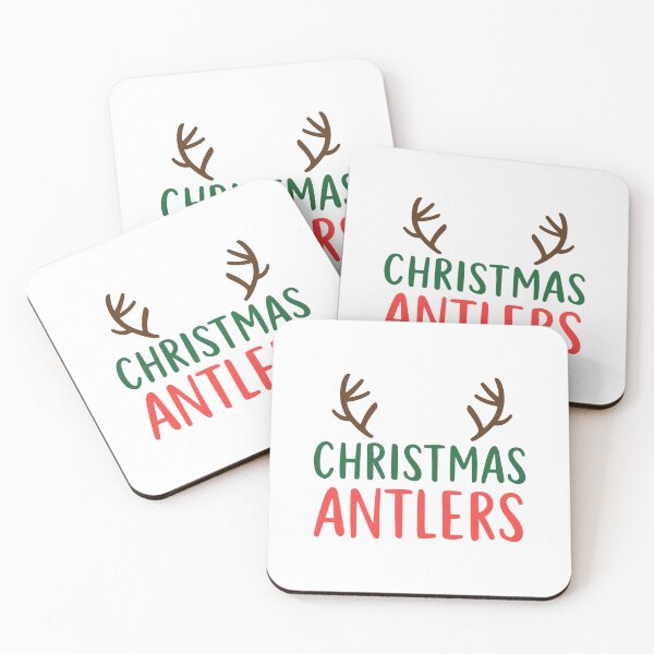 Item preview, Classic Christmas Antlers Reindeer Holiday Typography designed and sold by DavidTeeStudio.