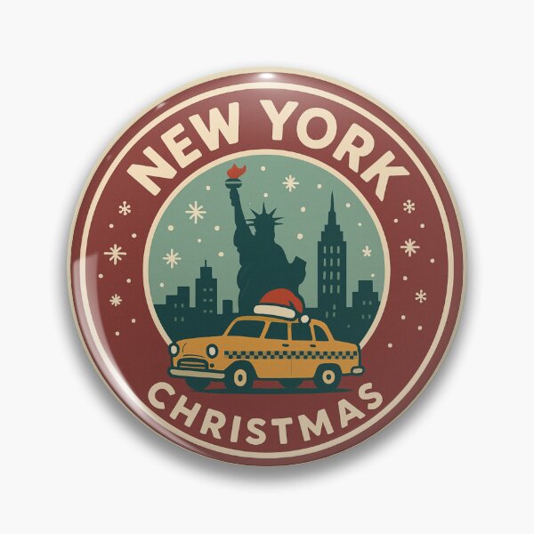 Item preview, Vintage NYC Christmas Badge – Retro New York Holiday Design designed and sold by Globalcitytees.