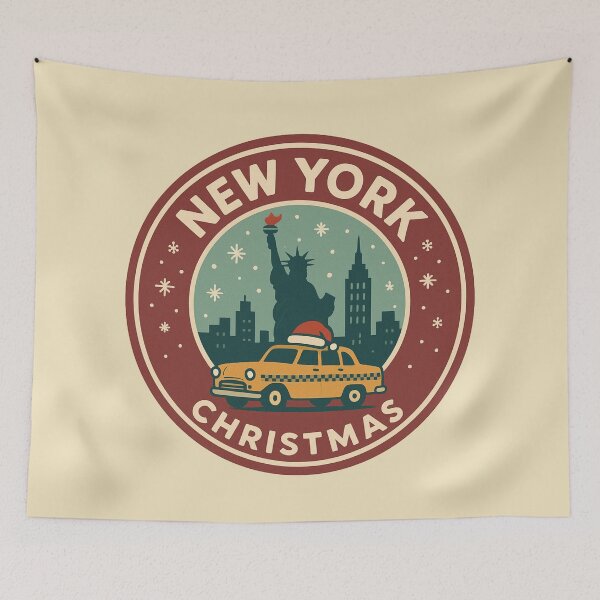 Item preview, Vintage NYC Christmas Badge – Retro New York Holiday Design designed and sold by Globalcitytees.