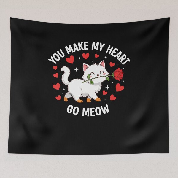 Item preview, You Make My Heart Go Meow Valentine Cat Lover designed and sold by KristyCharleen.