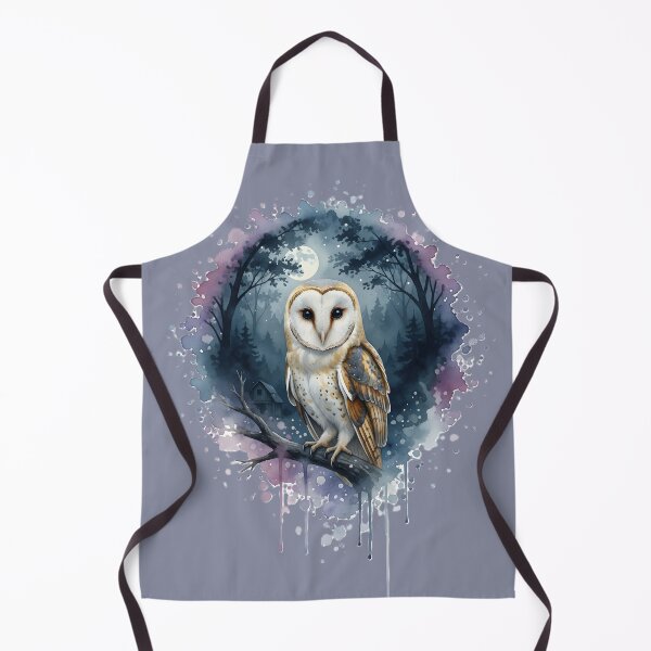 Item preview, Mystic Night - Barn Owl in Moonlit Forest Watercolor designed and sold by JoMoPrints.