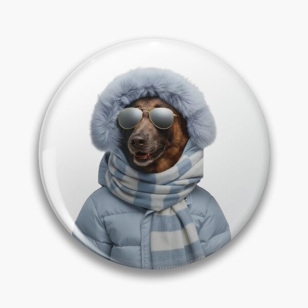 Item preview, Snowy Blue Malinois Style | Chic Winter Pet Art designed and sold by slydawgstudio.