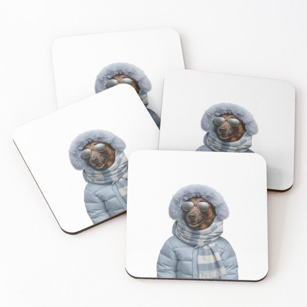 Item preview, Snowy Blue Malinois Style | Chic Winter Pet Art designed and sold by slydawgstudio.