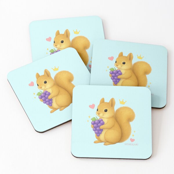 Item preview, Cute Squirrel with Grapes - Solid Blue designed and sold by HIMEKARI.