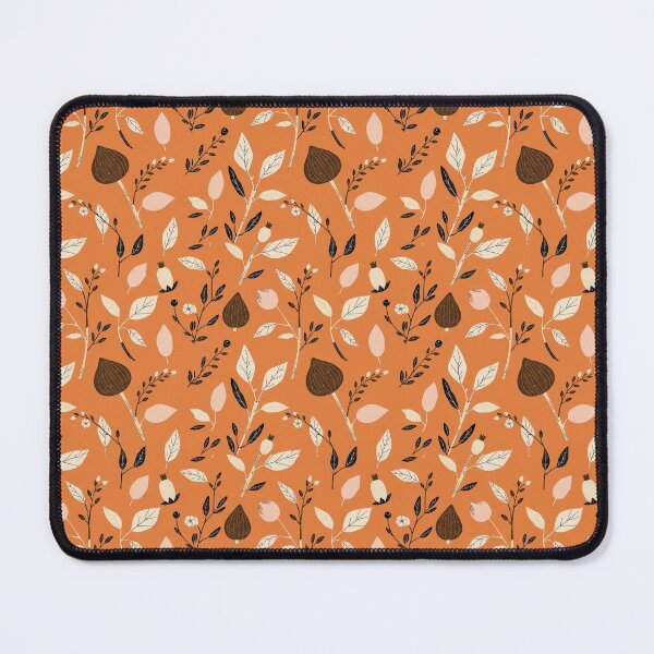 Item preview, Modern Autumn Botanical Pattern — Figs, Pods & Leaves on Orange designed and sold by TroyTheTerrific.