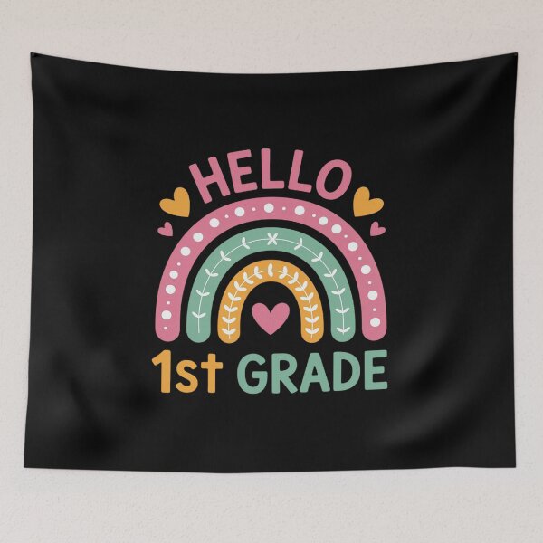 Item preview, Hello First Grade Back to School 1st Grade Teacher Rainbow designed and sold by ToggleBet.