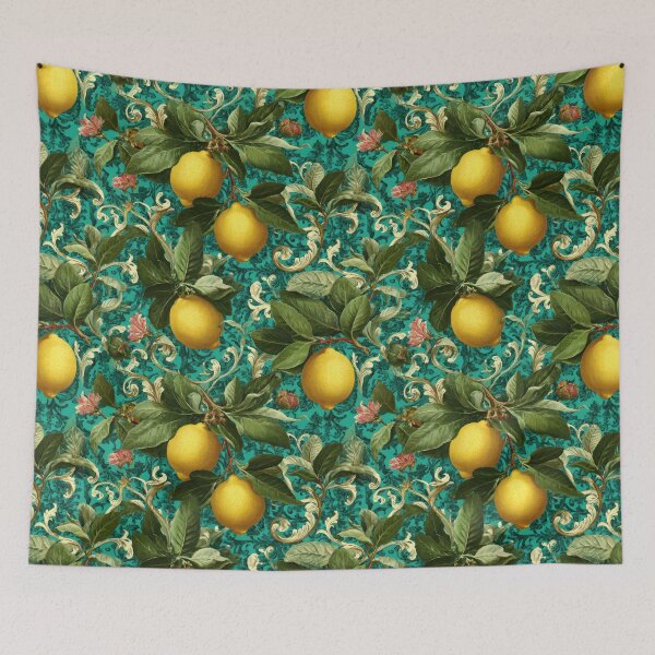 Item preview, Sicilian Lemon Pattern Maximalist Style Dolce Vita Amalfi designed and sold by PG Illustration.