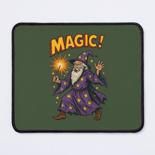 Item preview, Vintage Purple Wizard – Retro Magic Comic Illustration designed and sold by The Devil's Bargain.