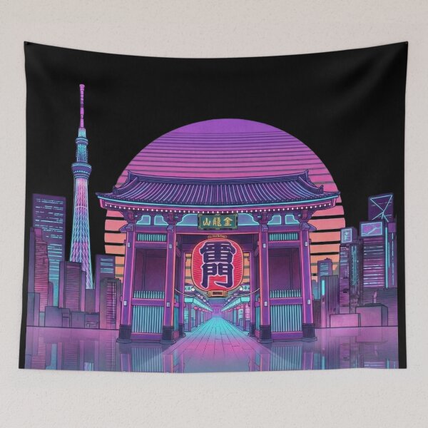 Item preview, Neon Asakusa Thunder Gate Cyberpunk designed and sold by treasurestockjp.