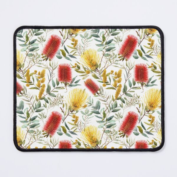 Item preview, Seamless Native Floral Pattern — Red Bottlebrush & Golden Banksia designed and sold by TroyTheTerrific.
