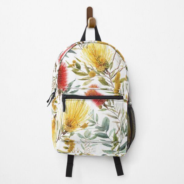 Item preview, Seamless Native Floral Pattern — Red Bottlebrush & Golden Banksia designed and sold by TroyTheTerrific.