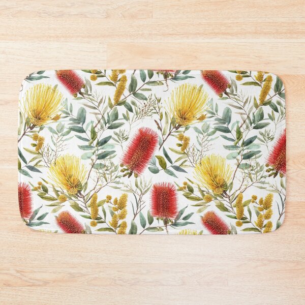 Item preview, Seamless Native Floral Pattern — Red Bottlebrush & Golden Banksia designed and sold by TroyTheTerrific.