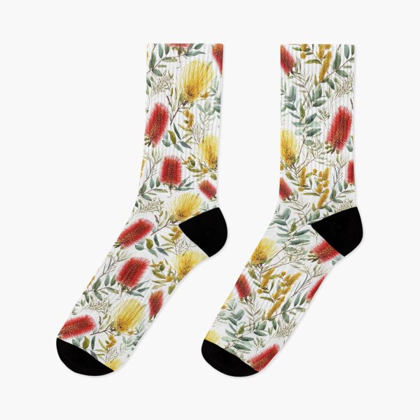 Item preview, Seamless Native Floral Pattern — Red Bottlebrush & Golden Banksia designed and sold by TroyTheTerrific.