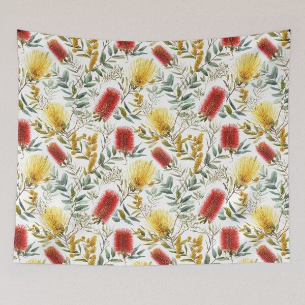 Item preview, Seamless Native Floral Pattern — Red Bottlebrush & Golden Banksia designed and sold by TroyTheTerrific.