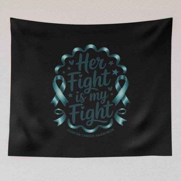 Item preview, Her Fight is My Fight Ovarian Cancer Awareness Teal Ribbon designed and sold by BubblePancake.