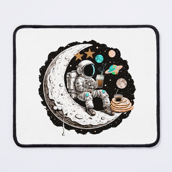 Item preview, Cosmic Coffee Break – Man Relaxing in Space designed and sold by Fouziaart08.