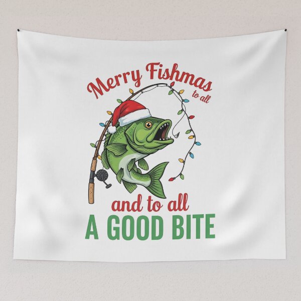 Item preview, Merry Fishmas to All Fishing Fisherman's Funny Christmas designed and sold by BakeryDozen.