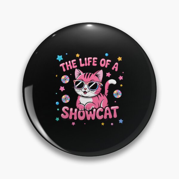 Item preview, The Life Of A Showcat Y2K Pink Groovy Squad Cat Sunglasses designed and sold by ElaineEsther.