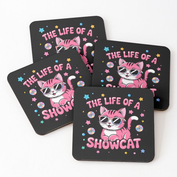 Item preview, The Life Of A Showcat Y2K Pink Groovy Squad Cat Sunglasses designed and sold by ElaineEsther.