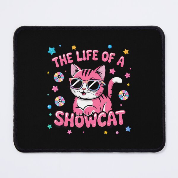 Item preview, The Life Of A Showcat Y2K Pink Groovy Squad Cat Sunglasses designed and sold by ElaineEsther.