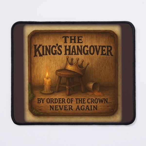 Item preview, The King's Hangover • Medieval Tavern Wall Sign Art designed and sold by fairmaiden7.
