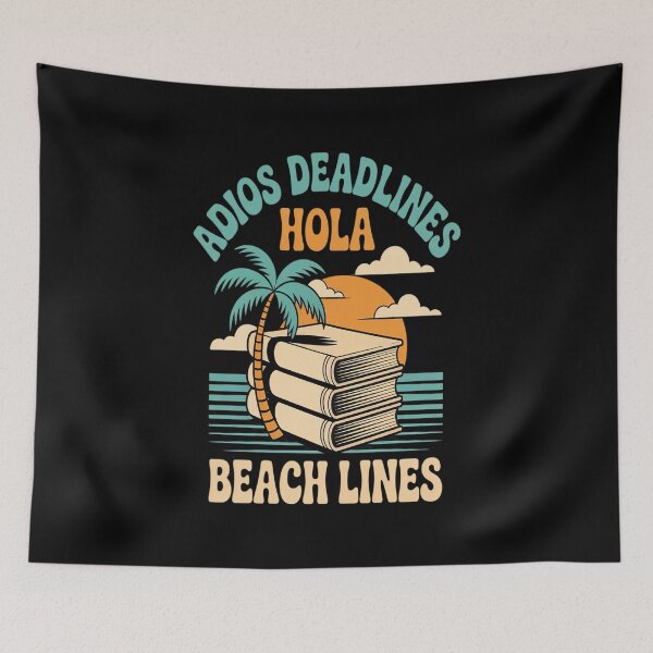 Item preview, Adios Deadlines Hola Beach Lines Stacked Books designed and sold by Rrettgison.
