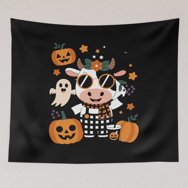 Item preview, Highland Cow Spooky Cute Halloween Ghost Pumpkin Fall designed and sold by BubblePancake.