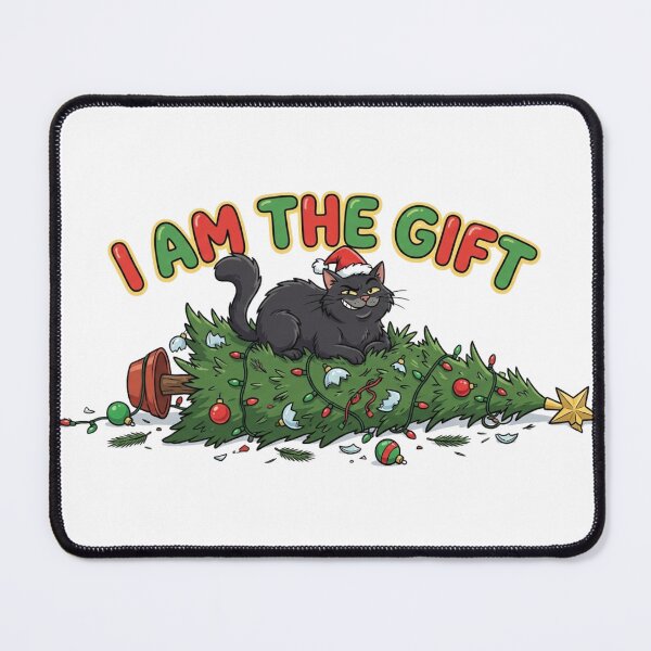Item preview, I Am The Gift Funny Cat Destroying Christmas Tree designed and sold by BKPrintDesing.