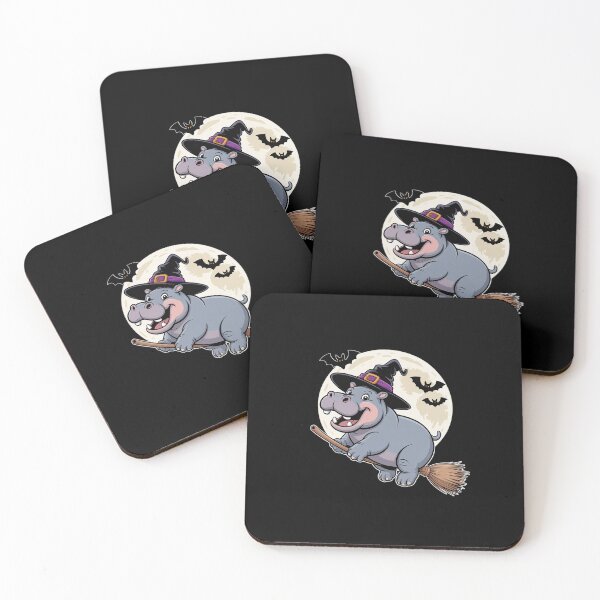 Item preview, Hippo Witch Hat Riding Broom Stick Zoo Animal Lover designed and sold by NetoGalaxy.
