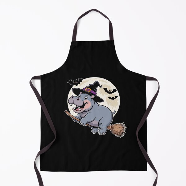 Item preview, Hippo Witch Hat Riding Broom Stick Zoo Animal Lover designed and sold by NetoGalaxy.