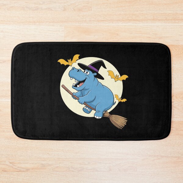 Item preview, Hippo Witch Riding Broom Halloween Animal designed and sold by NetoGalaxy.
