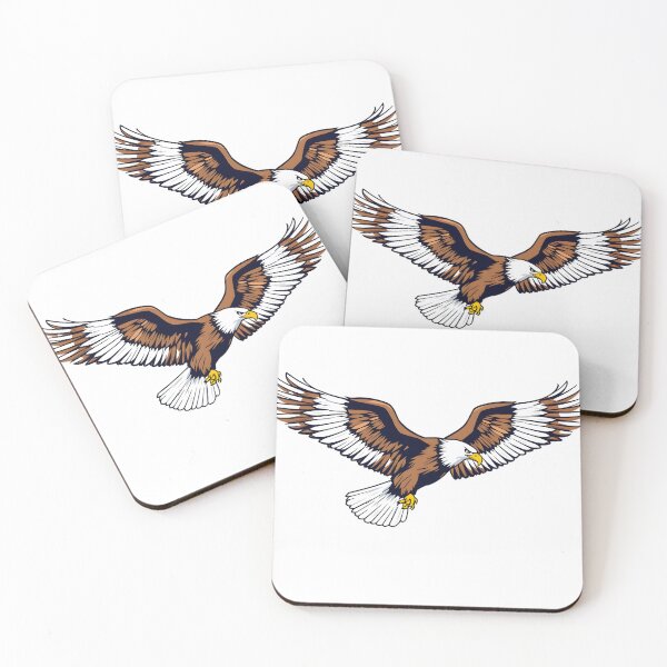 Item preview, Stunning stylized bald eagle soaring with wide wingspan perfect for dynamic sports branding or patriotic design designed and sold by trendyart1112.