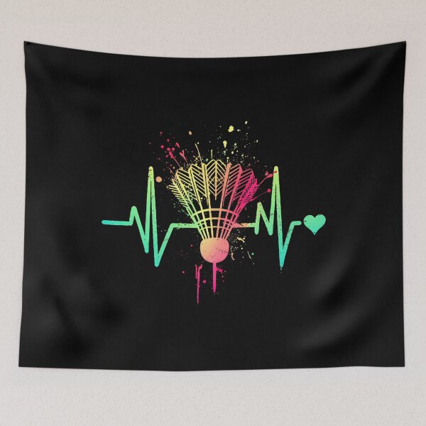 Item preview, Badminton Heartbeat - Vintage Shuttlecock Badminton Lover designed and sold by TashiaJerrie.