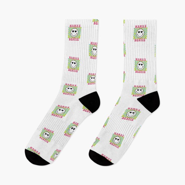 Item preview, Mama's Bestie Checkered Smiley Face | Retro Pink Mom and Daughter Gift designed and sold by HBDStudio.