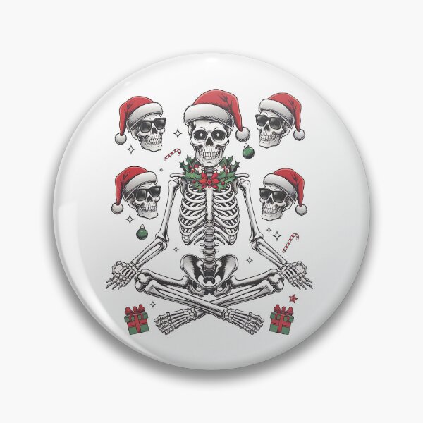 Item preview, Funny Christmas Skeleton Meditation Cartoon Design designed and sold by LunaPixelStudio.
