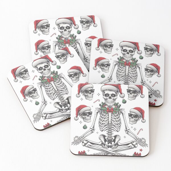 Item preview, Funny Christmas Skeleton Meditation Cartoon Design designed and sold by LunaPixelStudio.
