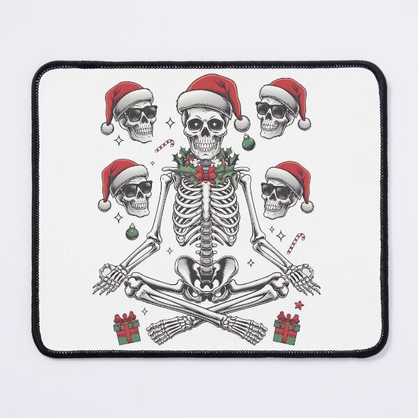 Item preview, Funny Christmas Skeleton Meditation Cartoon Design designed and sold by LunaPixelStudio.
