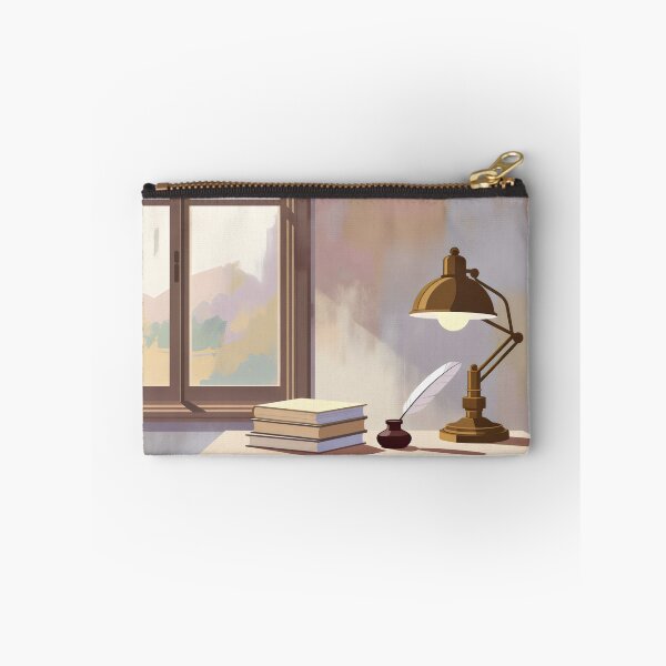 Item preview, Cozy Writing Desk with Books and Quill by Pastel Window designed and sold by SplashTastic.