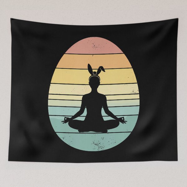 Item preview, Retro Yoga Easter Egg Easter Day Mediation designed and sold by ElaineEsther.
