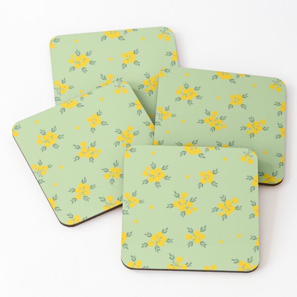 Item preview, Pastel Wattle Pattern — Yellow Aussie Floral on Mint Green designed and sold by TroyTheTerrific.