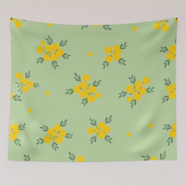 Item preview, Pastel Wattle Pattern — Yellow Aussie Floral on Mint Green designed and sold by TroyTheTerrific.