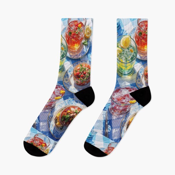 Item preview, Vibrant Summer Picnic – Colorful Food Art with Burgers, Pizza & Lemon Drinks designed and sold by Grafititee.