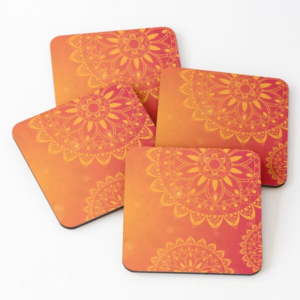 Item preview, Vibrant Orange & Red Mandala Pattern – Boho Floral Design designed and sold by Apurva Joshi.