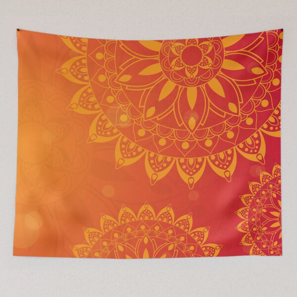 Item preview, Vibrant Orange & Red Mandala Pattern – Boho Floral Design designed and sold by Apurva Joshi.