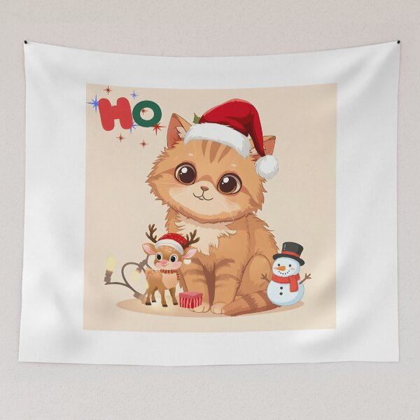 Item preview, Yuletide Cozy Cat Christmas Tee designed and sold by PixelInfinite.