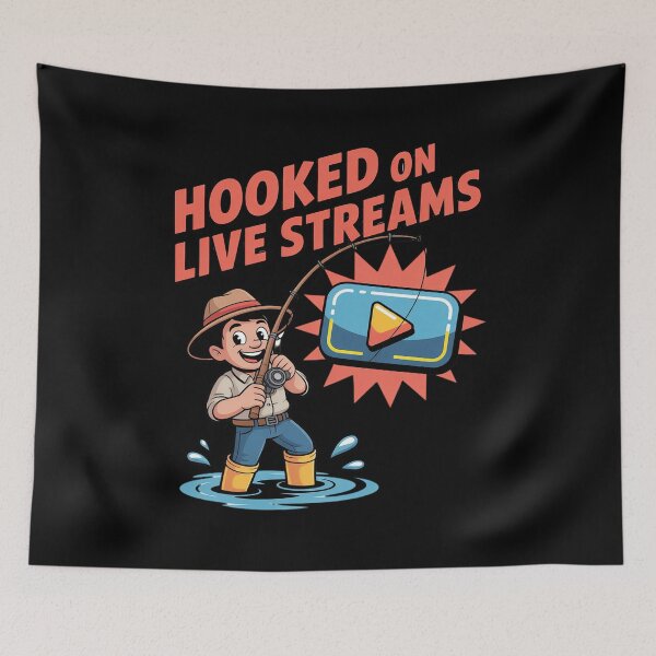 Item preview, Hooked on Live Streams Fishing and Gaming Fun designed and sold by NetoGalaxy.