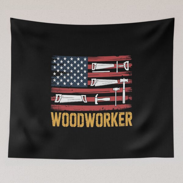 Item preview, American Flag Woodworker carpenter funny woodworking designed and sold by Catharsiscath.